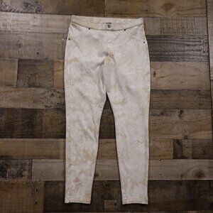 HUE Skinny Jean Jeggings Women’s Medium Cream Tie-Dye Stretch Denim 26.5” Inseam